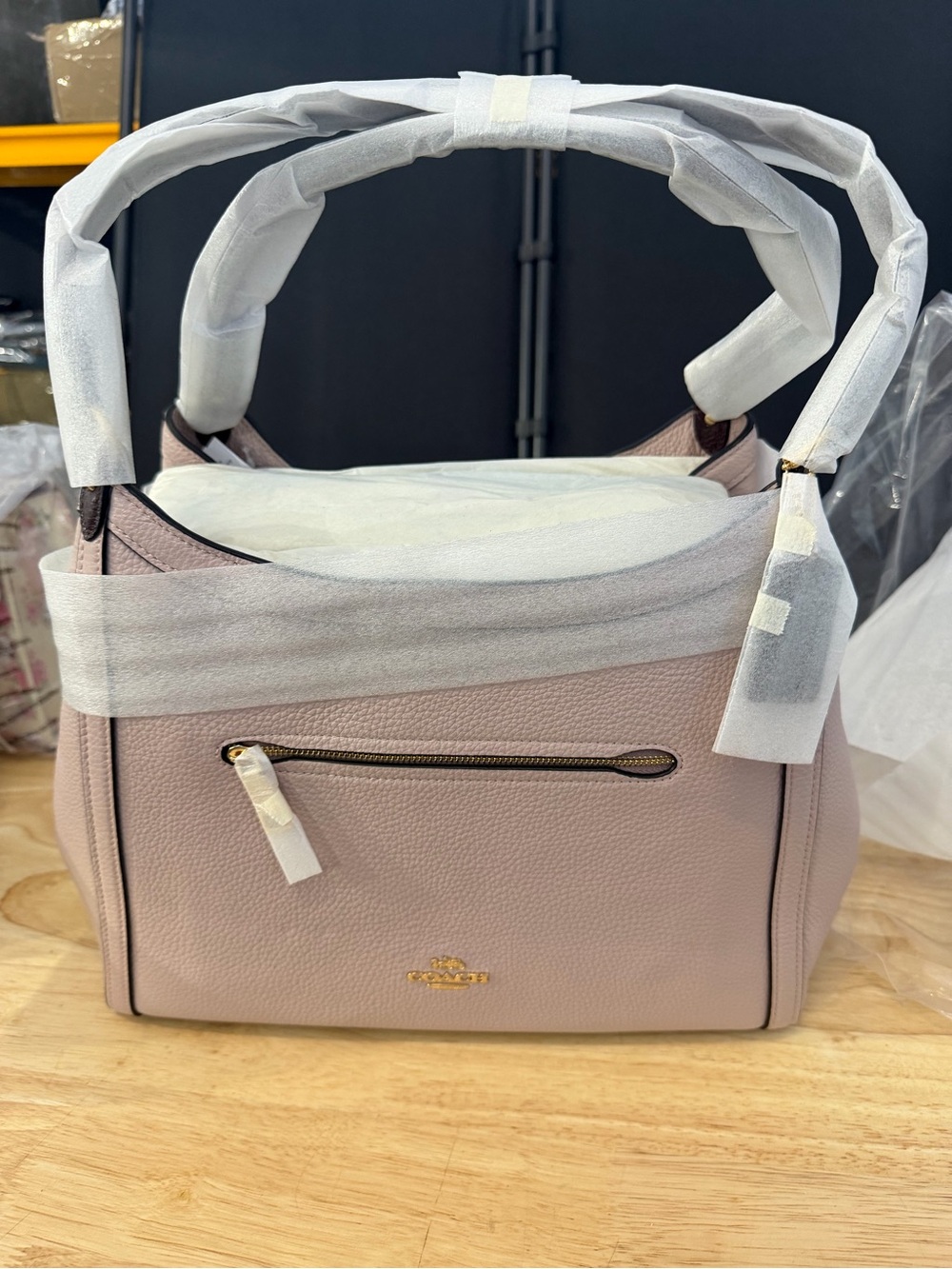 Coach Pebbled Shoulder Bag in Blush